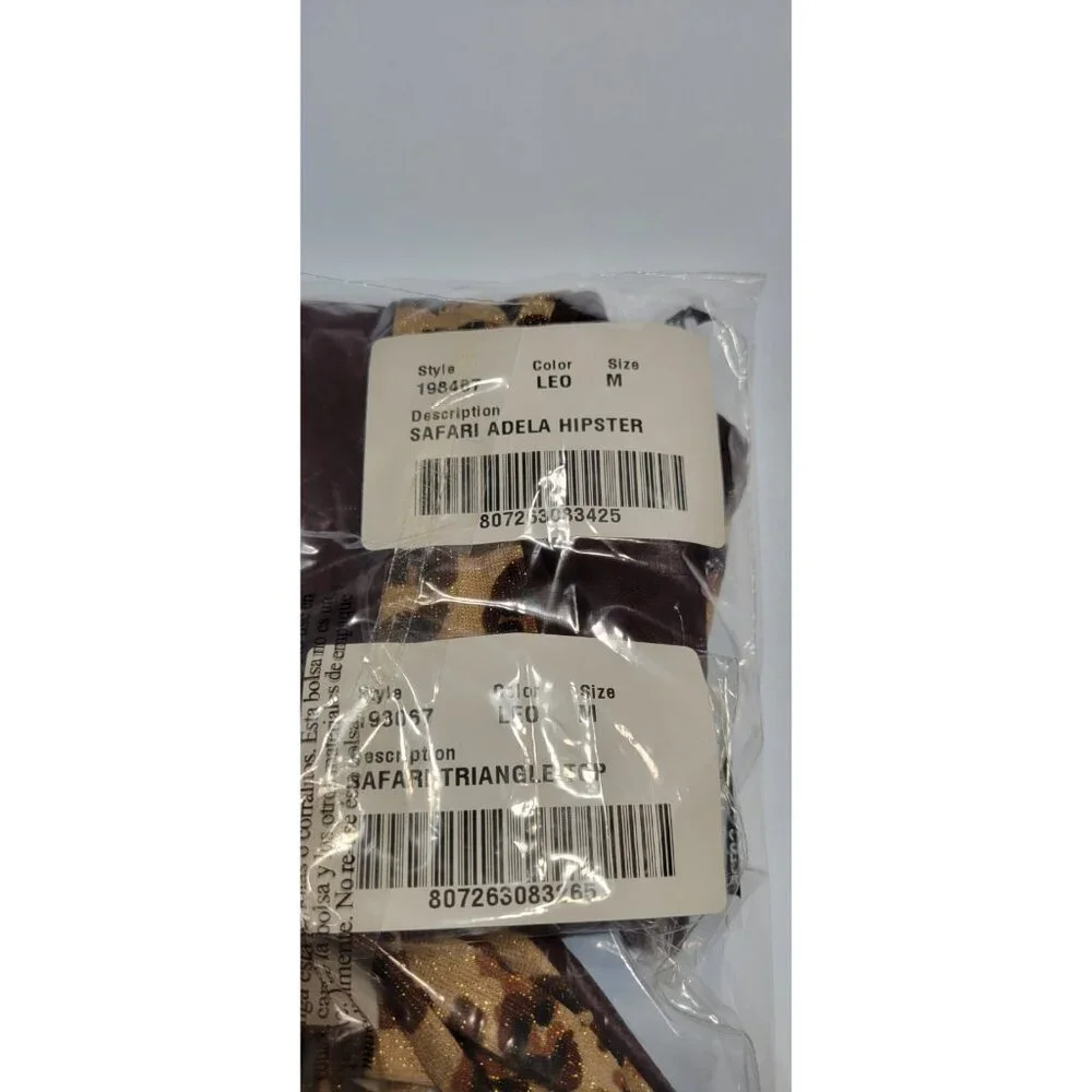 Becca by Rebecca Virtue Triangle Top Bikini Set Reversible Leopard Size Medium - Picture 12 of 12